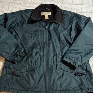 Vintage Columbia Sportswear Forest Green Fleece Lined Ski Jacket with Logo